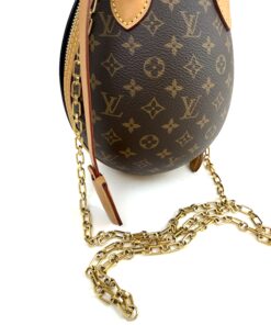 LOUIS VUITTON Monogram Canvas And Calfskin Leather Egg Bag Rare! 20