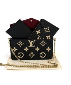 Louis Vuitton Empreinte Monogram Giant Felicie Pochette Black Beige 25