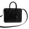 YSLCalfskin Black Studded Nano Sac De Jour Black
