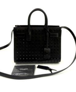 YSLCalfskin Black Studded Nano Sac De Jour Black 4