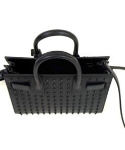 YSLCalfskin Black Studded Nano Sac De Jour Black 20