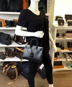 YSLCalfskin Black Studded Nano Sac De Jour Black 3