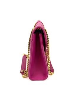 YSL ENVELOPE MEDIUM IN CHEVRON GRAIN DE POUDRE EMBOSSED LEATHER HOT PINK 8