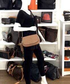 Alternative view of Gucci Beige Leather Soho Flap Chain Crossbody