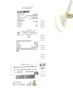 4.61 Carats Round Brilliant Lab Diamond Ring in 14K Yellow Gold -Q 8