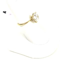 4.61 Carats Round Brilliant Lab Diamond Ring in 14K Yellow Gold -Q 12