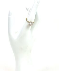 4.61 Carats Round Brilliant Lab Diamond Ring in 14K Yellow Gold -Q 2