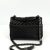 YSL Sheepskin Matelasse Chevron Monogram Medium College Bag Black Silver (Copy) 4