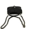 YSL Sheepskin Matelasse Chevron Monogram Medium College Bag Black Silver (Copy) 11