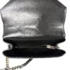 YSL Sheepskin Matelasse Chevron Monogram Medium College Bag Black Silver (Copy) 5