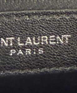 YSL Saint Laurent College Large Quilted Black Leather V-Flap Shoulder Bag Silver 10