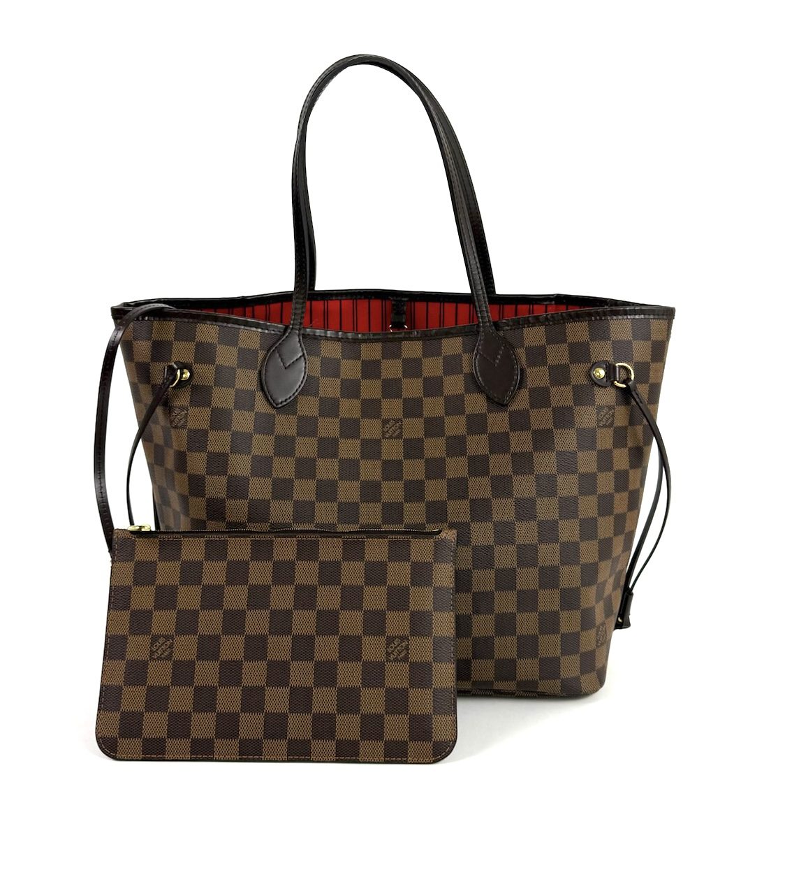 Louis Vuitton Neverfull MM Ebene with Cerise Red Interior and Pouch Louis Vuitton Neverfull MM Ebene with Cerise Red Interior and Pouch 5