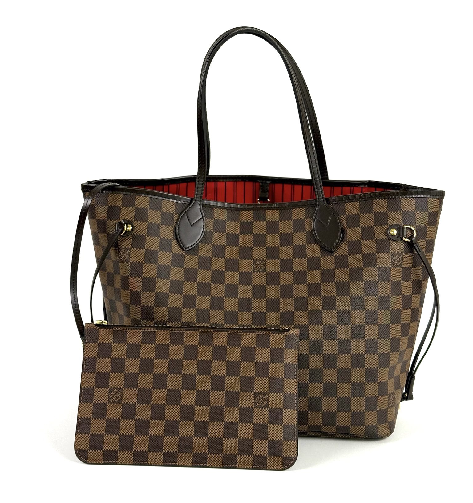 Louis Vuitton Neverfull MM Ebene with Cerise Red Interior and Pouch 17 Louis Vuitton Neverfull MM Ebene with Cerise Red Interior and Pouch 17