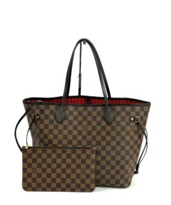 Louis Vuitton Neverfull MM Ebene with Cerise Red Interior and Pouch 16