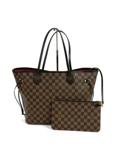 Louis Vuitton Neverfull MM Ebene with Cerise Red Interior and Pouch 4