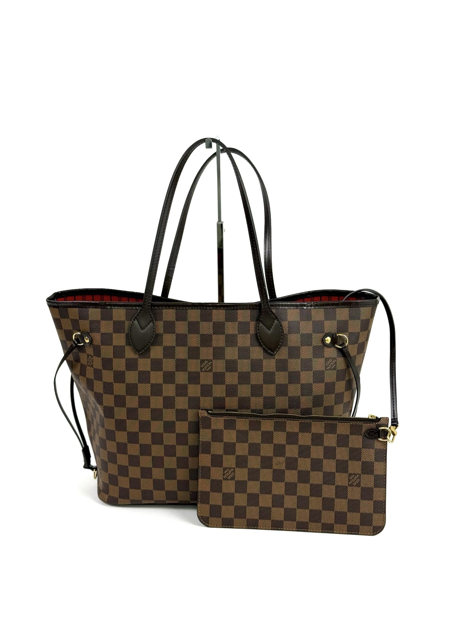 Louis Vuitton Neverfull MM Ebene with Cerise Red Interior and Pouch 4 Louis Vuitton Neverfull MM Ebene with Cerise Red Interior and Pouch 4