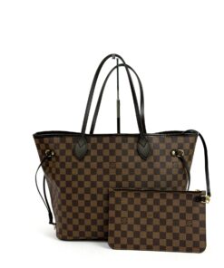 Louis Vuitton Neverfull MM Ebene with Cerise Red Interior and Pouch 15