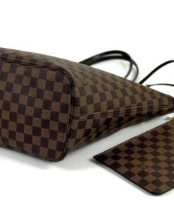 Louis Vuitton Neverfull MM Ebene with Cerise Red Interior and Pouch 14