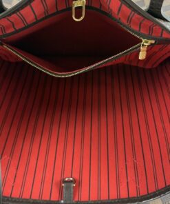 Louis Vuitton Neverfull MM Ebene with Cerise Red Interior and Pouch 10