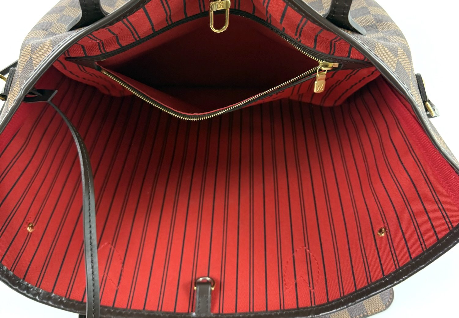 Louis Vuitton Neverfull MM Ebene with Cerise Red Interior and Pouch 10 Louis Vuitton Neverfull MM Ebene with Cerise Red Interior and Pouch 10