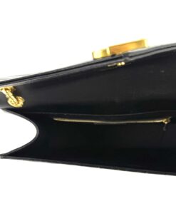 Yves Saint Laurent Black Chevron Quilted Leather Large Monogram Chain Cassandre Bag Gold HW 11