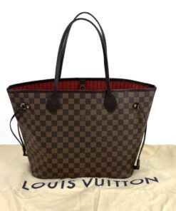 Louis Vuitton Neverfull MM Ebene with Cerise Red Interior and Pouch 3