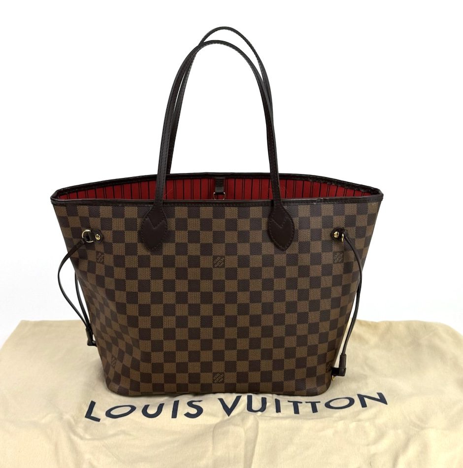 Louis Vuitton Neverfull MM Ebene with Cerise Red Interior and Pouch 3 Louis Vuitton Neverfull MM Ebene with Cerise Red Interior and Pouch 3