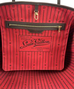 Louis Vuitton Neverfull Damier Ebene Canvas GM Cerise Red 13