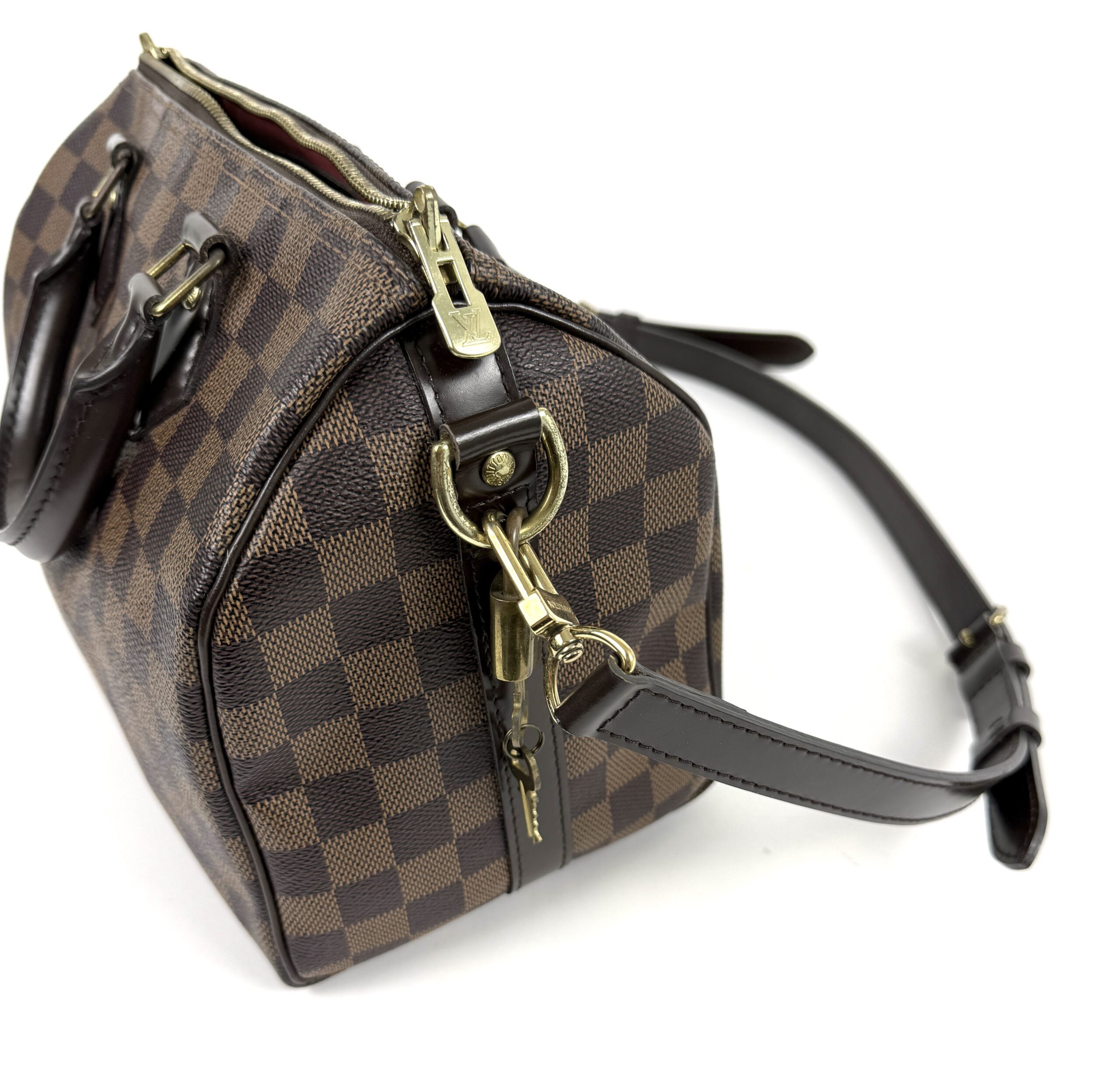 Louis Vuitton Damier Ebene Speedy Bandouliere 25 Red 13 Louis Vuitton Damier Ebene Speedy Bandouliere 25 Red - Image 13