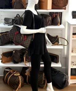 Louis Vuitton Tuileries Monogram Black Red Satchel or Shoulder Bag 2