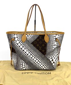 Louis Vuitton Kusama White Neverfull MM and Kusama White Zippy Wallet 3