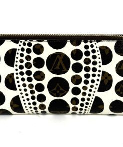 Louis Vuitton Kusama White Neverfull MM and Kusama White Zippy Wallet 21