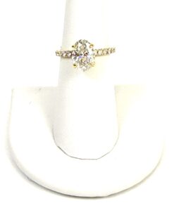 2.5 Total Carat Weight Oval Brilliant Lab Diamond Ring 14K Yellow Gold -X 2.5 Total Carat Weight Oval Brilliant Lab Diamond Ring 14K Yellow Gold -X 10