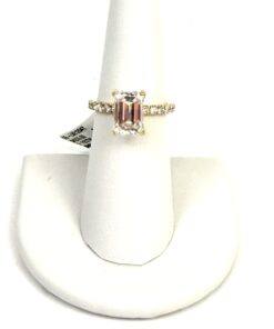 3.5 TCW Emerald Cut Lab Diamond Ring Set in 14K Yellow Gold- Q 11