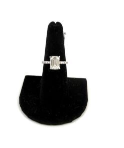 3.5 TCW Emerald Cut Lab Diamond Ring In 14K White Gold – H 3.5 TCW Emerald Cut Lab Diamond Ring In 14K White Gold – H 10