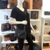 YSL Sheepskin Matelasse Chevron Monogram Medium College Bag Black Antique Silver 2
