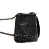 YSL Sheepskin Matelasse Chevron Monogram Medium College Bag Black Antique Silver 7