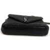 YSL Sheepskin Matelasse Chevron Monogram Medium College Bag Black Antique Silver 9