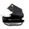 YSL Sheepskin Matelasse Chevron Monogram Medium College Bag Black Antique Silver 5