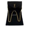 YSL BLACK CLASSIC CASSANDRE CHAIN WALLET IN GRAIN DE POUDRE LEATHER 3
