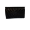 YSL BLACK CLASSIC CASSANDRE CHAIN WALLET IN GRAIN DE POUDRE LEATHER 6