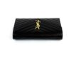 YSL BLACK CLASSIC CASSANDRE CHAIN WALLET IN GRAIN DE POUDRE LEATHER 19