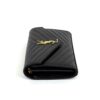 YSL BLACK CLASSIC CASSANDRE CHAIN WALLET IN GRAIN DE POUDRE LEATHER 12