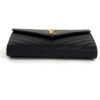 YSL BLACK CLASSIC CASSANDRE CHAIN WALLET IN GRAIN DE POUDRE LEATHER 10