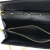 YSL BLACK CLASSIC CASSANDRE CHAIN WALLET IN GRAIN DE POUDRE LEATHER 14
