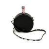 Back of the bag in plain black smooth leather