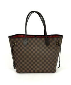 Louis Vuitton Neverfull MM Ebene With Cerise Red 18