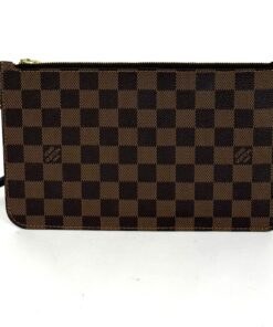 Louis Vuitton Damier Ebene Canvas Neverfull Pochette Cerise Red 2