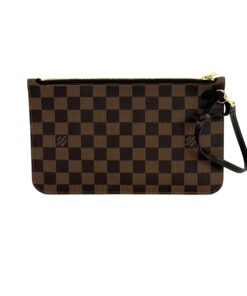 Louis Vuitton Damier Ebene Canvas Neverfull Pochette Cerise Red 13