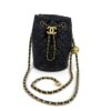 Chanel Black Quilted Lambskin Pearl Crush Drawstring Bucket Bag Brushed Gold Hardware 2022 16
